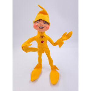 Vintage 2009 Annalee 11" Yellow Spring Elf Open Eyes & Mouth - Excellent Cond